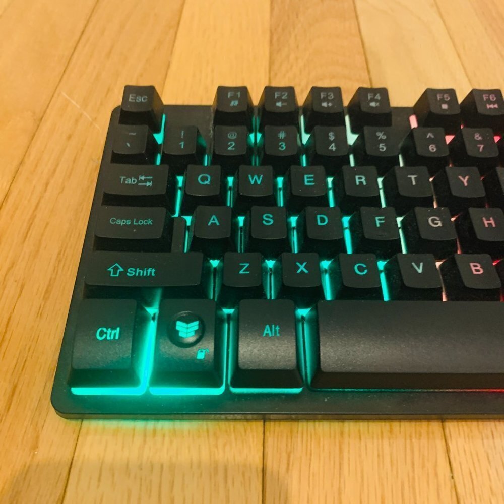 Rainbow LED Backlit 87 Keys Gaming Keyboard, Compact Keyboard - Picture 3 of 13